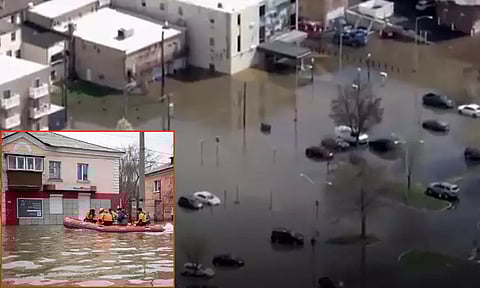 யூரல் மலைப்பகுதியில் வேகமாக உருகும் பனி.. ரஷியா, கஜகஸ்தானில் கடும் வெள்ளப்பெருக்கு