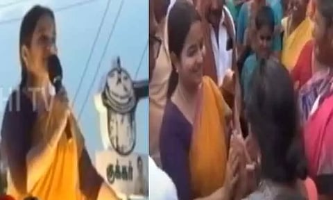 'குக்கர் மாதிரி தானே அவர் முகமும் இருக்கிறது...' - டி.டி.வி.தினகரன் மனைவி அனுராதா பிரசாரம்