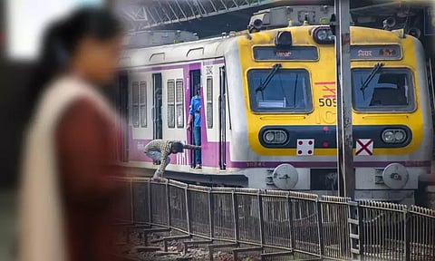 மின்சார ரெயிலில் டிக்கெட் பரிசோதகரின் கையை கடித்த பெண்