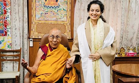 தலாய் லாமாவை சந்தித்து வாழ்த்து பெற்ற கங்கனா ரனாவத்