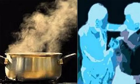 மதுபோதையில் சித்ரவதை: கோபத்தில் கணவர் மீது வெந்நீர் ஊற்றிய மனைவி... அடுத்து நடந்த சோகம்