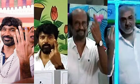 நாடாளுமன்ற தேர்தல்: ஜனநாயக கடமையாற்றிய திரை பிரபலங்கள்