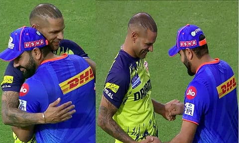 நீண்ட கால நட்பை வெளிப்படுத்திய தவான் - ரோகித்... கட்டியணைத்து நடனமாடும் வீடியோ வைரல்