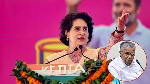 பா.ஜ.க.வை விட்டு, விட்டு காங்கிரசையே கேரள முதல்-மந்திரி தாக்கி பேசுகிறார்: பிரியங்கா காந்தி குற்றச்சாட்டு