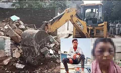 இளம்பெண்ணை பாலியல் வன்கொடுமை செய்த குற்றவாளியின் வீடு புல்டோசர் கொண்டு இடிப்பு