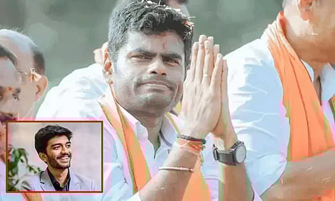 கேண்டிடேட் செஸ் தொடரை வென்ற குகேஷுக்கு தமிழக பா.ஜ.க தலைவர் அண்ணாமலை வாழ்த்து