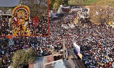 கூவாகம் கூத்தாண்டவர் கோவில் தேரோட்டம் : ஆயிரக்கணக்கான பக்தர்கள் பங்கேற்பு