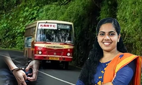 பெண் மேயர் காருக்கு வழிவிடாமல் அரசு பஸ்சை ஓட்டிய டிரைவர் கைது
