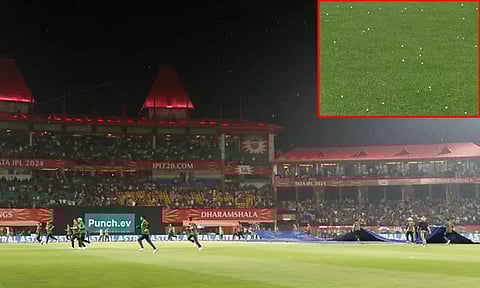 மைதானத்தில் ஆலங்கட்டி மழை... பெங்களூரு - பஞ்சாப் இடையிலான போட்டி சிறிது நேரம் பாதிப்பு