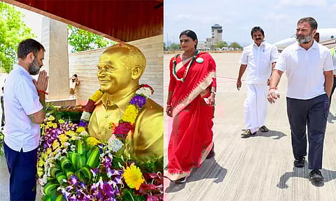 ஒய்.எஸ்.ஆர்.ராஜசேகர் நினைவிடத்தில் ராகுல் காந்தி மரியாதை