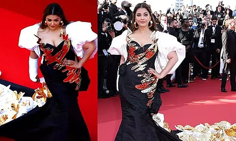 கட்டுப்போட்ட கையுடன் கேன்ஸ் திரைப்பட விழாவில் பங்கேற்ற ஐஸ்வர்யா ராய்