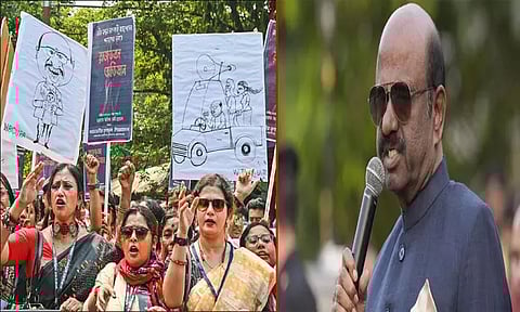 மேற்கு வங்காள கவர்னர் பதவி விலக வலியுறுத்தி திரிணாமுல் காங்கிரஸ் கட்சியினர் போராட்டம்