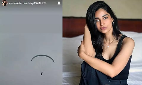 பாராசூட்டில் பறந்த 'கோட்' பட நடிகை