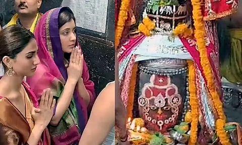 மகாகாலேஸ்வரர் கோவிலில் சாமி தரிசனம் செய்த ராசி கன்னா, வாணி கபூர்