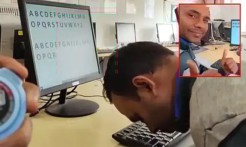 மூக்கால் டைப்பிங் செய்து சொந்த கின்னஸ் உலக சாதனையை முறியடித்த இந்தியர்