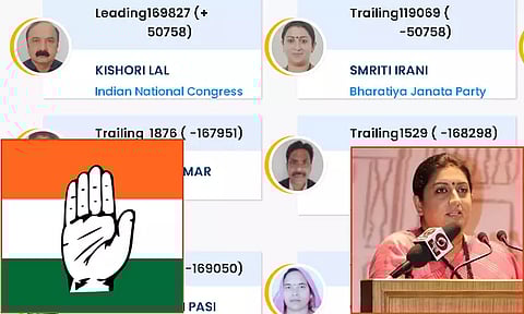 Smriti Irani Trails In Amethi