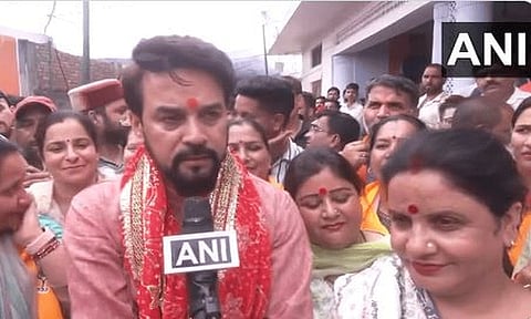 Anurag Thakur leads in Hamirpur constituency