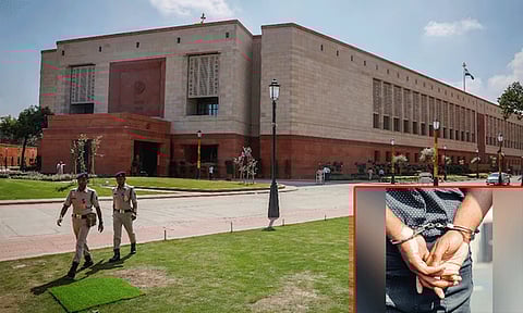 நாடாளுமன்றத்தில் நுழைய முயன்ற 3 பேர் கைது