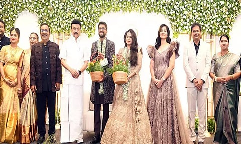 நகைச்சுவை நடிகர் சார்லி மகன் திருமண வரவேற்பு: முதல்-அமைச்சர் மு.க.ஸ்டாலின் நேரில் வாழ்த்து