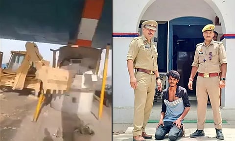 உத்தரபிரதேசம்: சுங்கக்கட்டணம் கேட்டதால் சுங்கச்சாவடியை புல்டோசர் கொண்டு உடைத்த நபர் - வீடியோ வைரல்