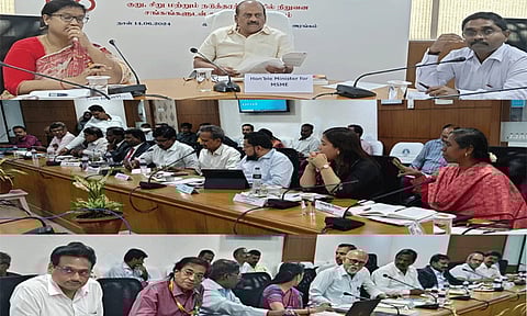 சிறு, குறு மற்றும் நடுத்தர தொழில் சங்க பிரதிநிதிகளுடன் அமைச்சர் தா.மோ.அன்பரசன் தலைமையில் ஆலோசனைக் கூட்டம்