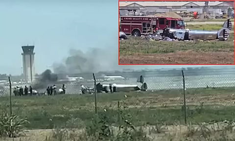 vintage plane crahses during fathers day event