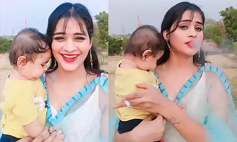 சிகரெட் புகை, மூச்சு திணறிய குழந்தை... இளம்பெண் வீடியோவால் கொந்தளித்த நெட்டிசன்கள்