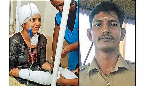 ஜீவனாம்சம் கேட்டு நோட்டீஸ்: ஆத்திரத்தில் மனைவியை சரமாரியாக வெட்டிய போலீஸ்காரர்