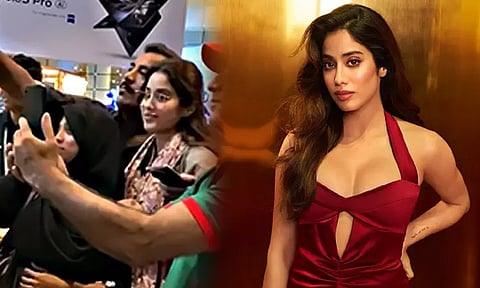 செல்பிக்காக ஜான்வி கபூரை சூழ்ந்த ரசிகர்கள்