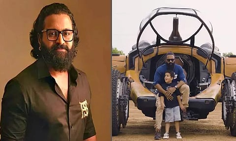 'கல்கி 2898 ஏ.டி' பட புஜ்ஜி காரை ஓட்டி மகிழ்ந்த ரிஷப் ஷெட்டி