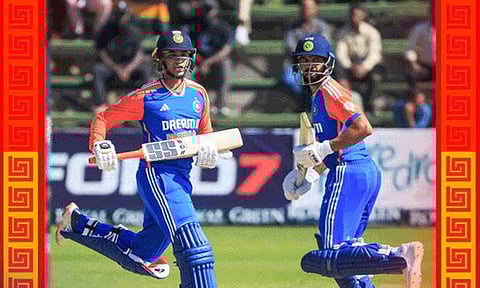 அதிரடியாக விளையாடிய அபிஷேக் - கெய்க்வாட் ...வம்பிழுத்த பாக்.முன்னாள் வீரர்