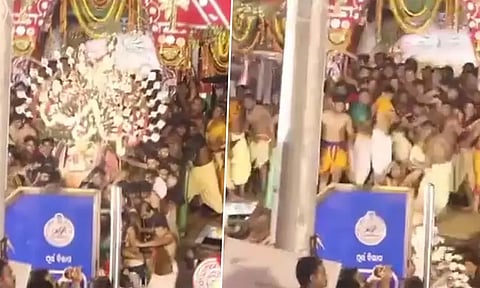 ரதயாத்திரையின்போது சாமி சிலை சரிந்து விழுந்து பக்தர்கள் காயம்