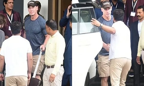 ஆனந்த் அம்பானி - ராதிகா மெர்ச்சண்ட்டின் திருமணத்தில் பங்கேற்க மும்பை வந்த ஜான் சீனா