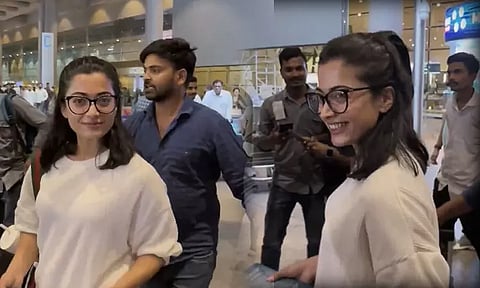 Rashmika Mandanna gets mobbed by fans, handles it with grace