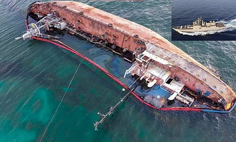 ஓமன் கடலில் மூழ்கிய எண்ணெய் கப்பல் - மீட்பு பணியில் இந்திய கடற்படை