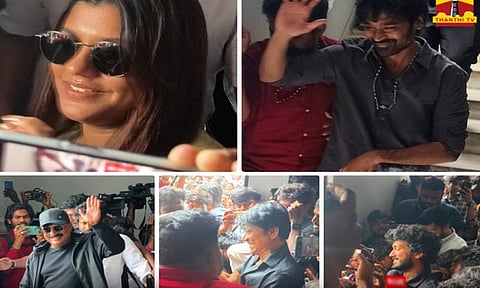 The film crew went to the theater to watch the movie 'Raayan'