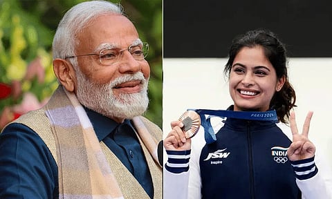 ஒலிம்பிக்: இந்தியாவுக்கு முதல் பதக்கம் வென்ற மனு பாக்கர் - பிரதமர் மோடி வாழ்த்து
