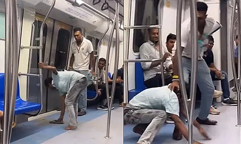 டெல்லி மெட்ரோவில் பயணியை செருப்பால் அடித்த சக பயணி; வைரலான வீடியோ