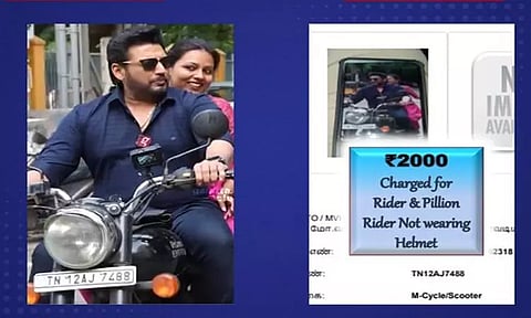 ஹெல்மெட் அணியாமல் பைக் பயணம்.. நடிகர் பிரசாந்துக்கு அபராதம் விதிப்பு