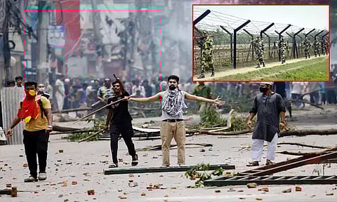 போராட்டம் எதிரொலி; இந்தியா-வங்காளதேசம் எல்லையில் உஷார் நிலையில் பி.எஸ்.எப். படை