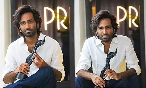 பிலிம்பேர் விருதுடன் நடிகர் பிரதீப் ரங்கநாதன்