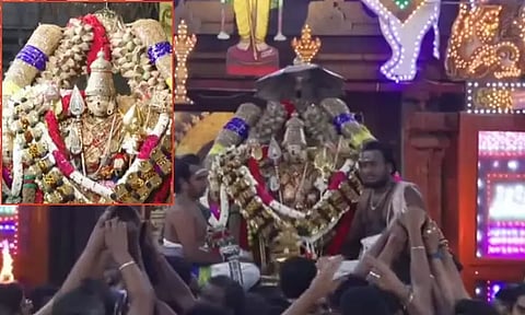 திருச்செந்தூர் ஆவணி திருவிழா.. வெற்றி வேர் சப்பரத்தில் எழுந்தருளிய சண்முகர்