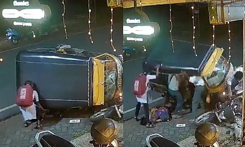 தாய் மீது கவிழ்ந்த ஆட்டோவை ஒற்றை ஆளாக தூக்கி காப்பாற்றிய பள்ளி மாணவி