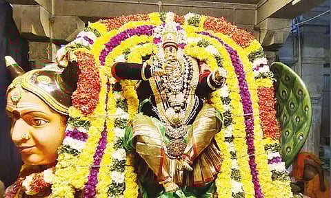 காமதேனு வாகனத்தில் எழுந்தருளிய சமயபுரம் மாரியம்மன்