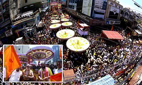 சென்னையில் திருப்பதி திருக்குடை ஊர்வலம்... பக்தர்கள் தீபாராதனை காட்டி வழிபாடு