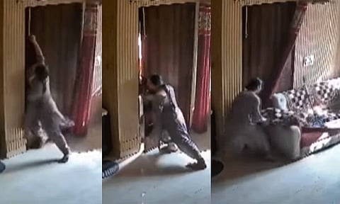 வீட்டிற்குள் நுழைய முயன்ற கொள்ளையர்கள்... தனி ஆளாய் நின்று தடுத்து நிறுத்திய பெண் - பதைபதைக்கும் சி.சி.டி.வி. காட்சி