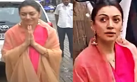 நடிகை ஹன்சிகா மதுரை மீனாட்சி அம்மன் கோவிலில் சாமி தரிசனம்