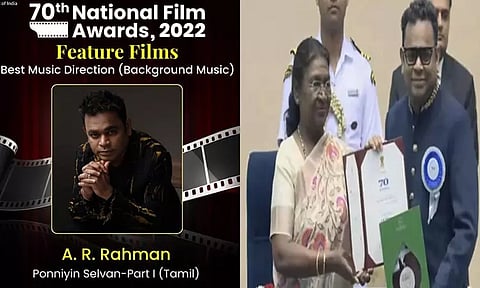 70வது தேசிய திரைப்பட விழா: ஏ.ஆர். ரகுமானுக்கு தேசிய விருது வழங்கிய ஜனாதிபதி