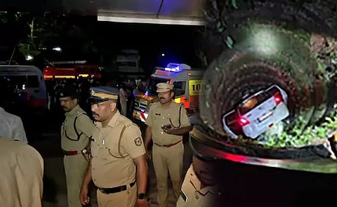 கிணற்றுக்குள் விழுந்த கார்.. அதிர்ஷ்டவசமாக உயிர்தப்பிய புதுமண தம்பதி