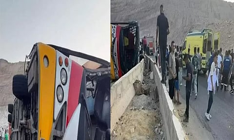 எகிப்து: பல்கலைக்கழக மாணவர்களை ஏற்றி சென்ற பஸ் விபத்துக்குள்ளானதில் 12 மாணவர்கள் பலி